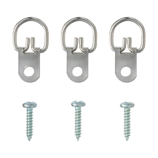 24 Packs: 3 ct. (72 total) 50lb. 1-Hole D-Ring Hanger by Studio D&#xE9;cor&#xAE;